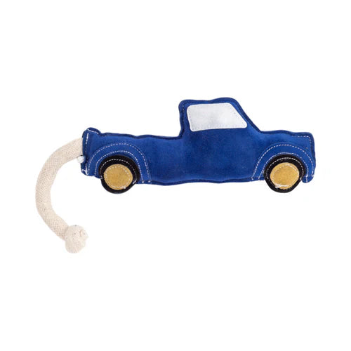 JoJo Modern Pets Blue Pickup Truck Dog Toy – Crafted from Vegan Leather