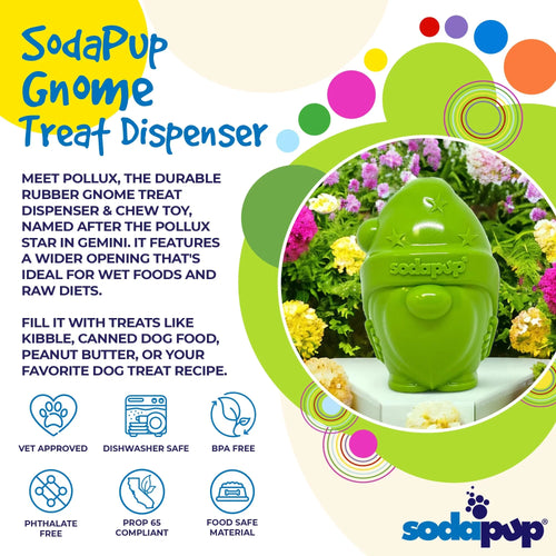 SodaPup Gnome Durable PUP-X Rubber eDispenser Chew Toy & Treat Dispenser