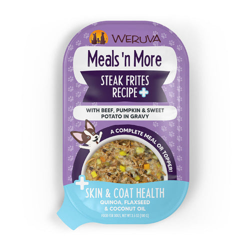 Weruva Meals 'n More Steak Frites Recipe Plus with Beef, Pumpkin & Sweet Potato in Gravy Dog Food