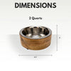 JoJo Modern Pets Stainless Steel Dog Bowl with Cylindrical Mango Wood Holder