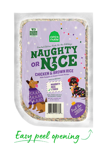 Open Farm Naughty or Nice Chicken & Brown Rice Gently Cooked Recipe Frozen Dog Food