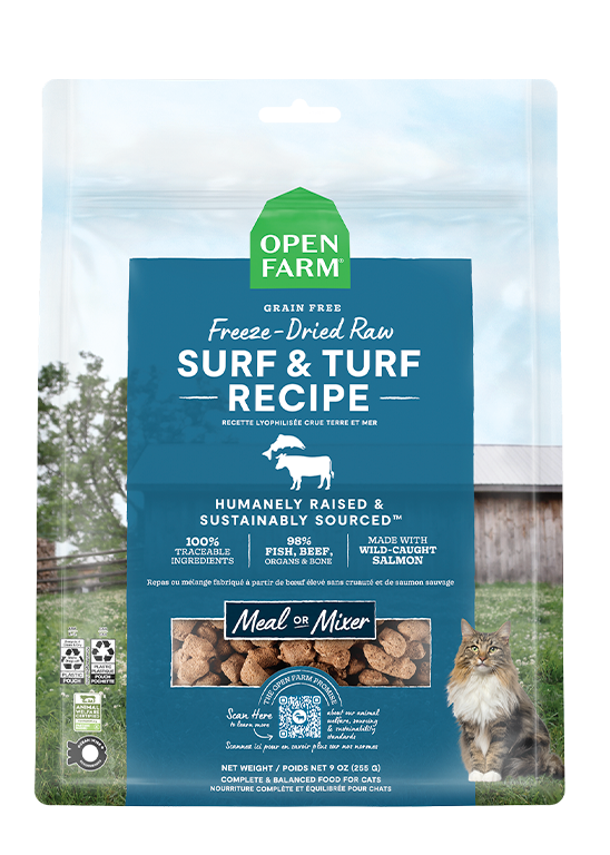 Open Farm Surf & Turf Freeze Dried Raw Cat Food (9 oz)