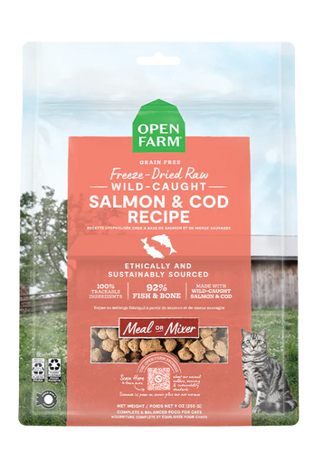 Open Farm Wild-Caught Salmon & Cod Freeze Dried Raw Cat Food (9 oz)