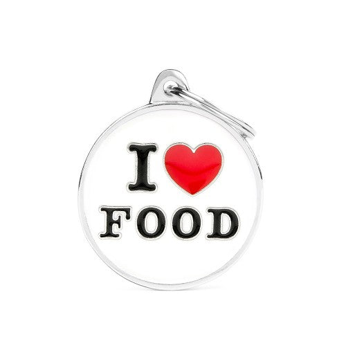 MyFamily Charms Big I Love Food ID Tag