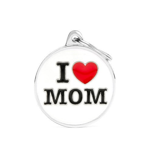 MyFamily Charms Big I Love Mom ID Tag