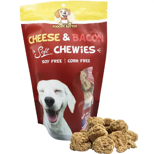 Poochie Butter Cheese & Bacon Soft Chewies Dog Treats