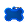 MyFamily Hushtag Big Blue Aluminum Bone ID Tag with Rubber