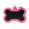 MyFamily Hushtag XL Black Aluminum Bone ID Tag with Pink Rubber (XL, Black)