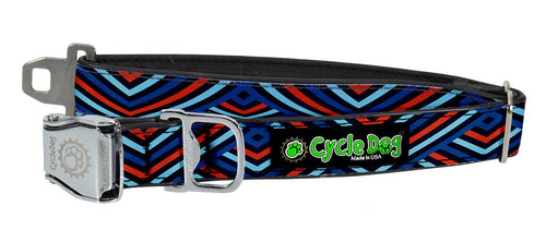 Cycle Dog Blue Orange Diagonals Dog Collar