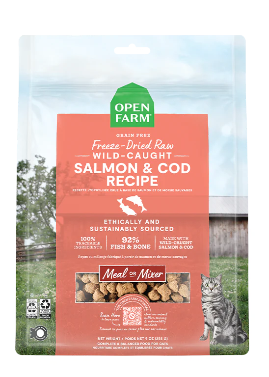 Open Farm Wild-Caught Salmon & Cod Freeze Dried Raw Cat Food