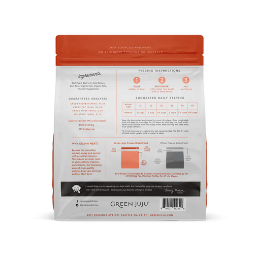 Green Juju Freeze Dried Raw Beef for Dogs