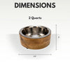 JoJo Modern Pets Stainless Steel Dog Bowl with Cylindrical Mango Wood Holder