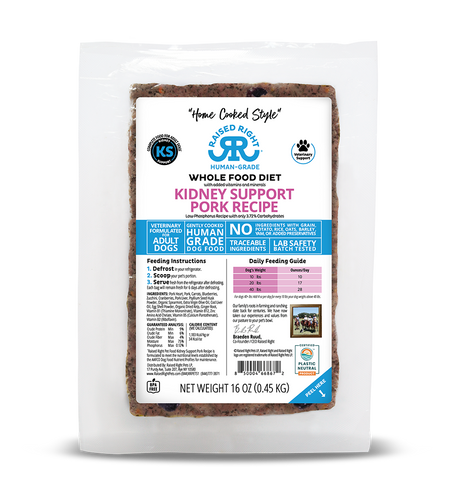 Raised Right Kidney Support Pork Adult Dog Recipe