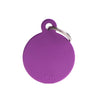 MyFamily Basic Big Aluminum Purple Circle ID Tag